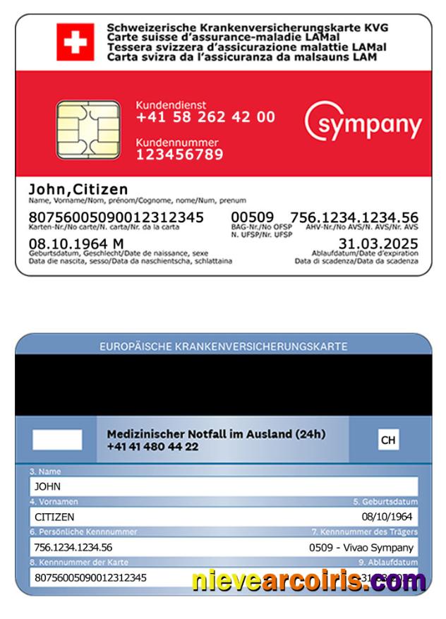 Switzerland health insurance card